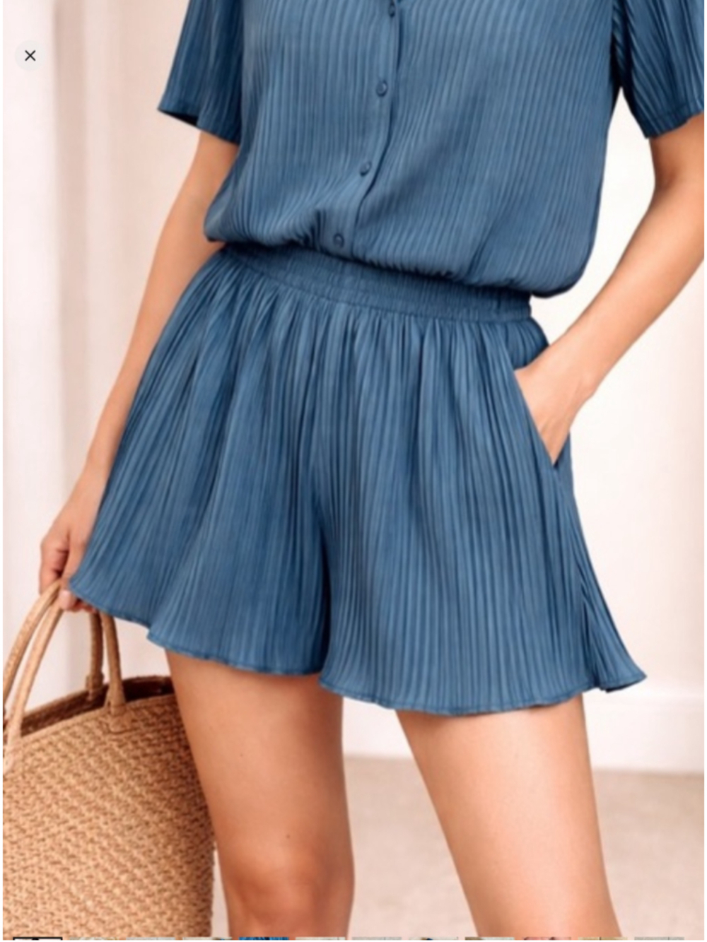 Joie Teal Pleated High Rise Flounce Shorts Size Medium